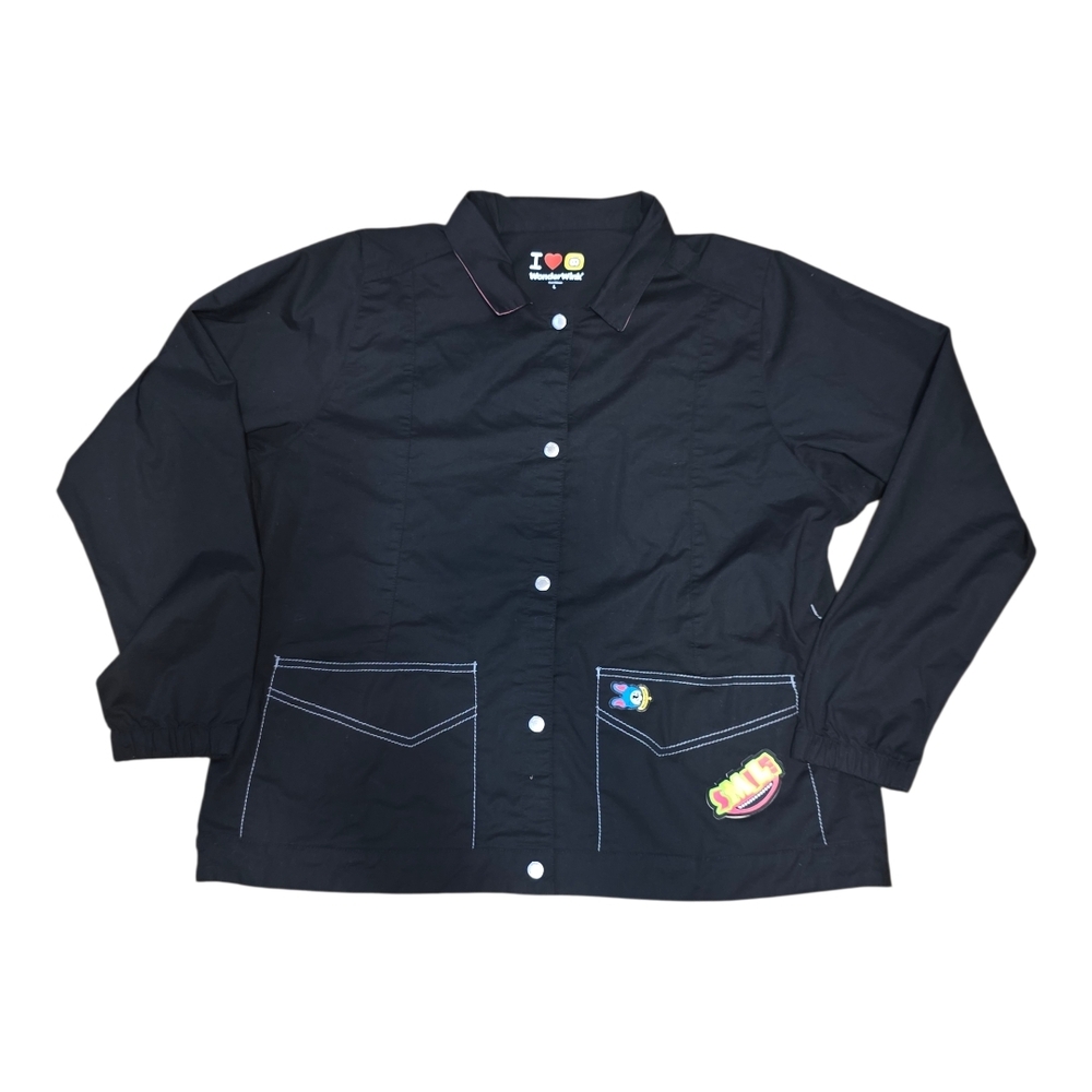 WonderWink Black Button-Up Jacket